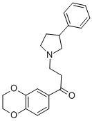 structure of CAS# 33743-96-3, 1-(2,3-Dihydro-1,4-Benzodioxin-7-Yl)-3-(3-Phenylpyrrolidin-1-Yl)Propan-1-One Hydrochloride;1-(2,3-Dihydro-1,4-Benzodioxin-7-Yl)-3-(3-Phenyl-1-Pyrrolidinyl)Propan-1-One Hydrochloride;St5449274;1-(2,3-Dihydro-Benzo[1,4]Dioxin-6-Yl)-3-(3-Phenyl-Pyrrolidin-1-Yl)-Propan-1-One