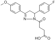 结构式 CAS# 337482-93-6, 4-[5-(4-氟-苯基)-3-(4-甲氧基-苯基)-4,5-二氢-吡唑-1-基]-4-氧代-丁酸