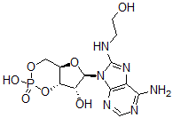 CAS#: 33823-17-5， (1S,6R,8R,9R)-8-[6-Amino-8-(2-Hydroxyethylamino)Purin-9-Yl]-3-Hydroxy-3-Oxo-2,4,7-Trioxa-3-Phosphabicyclo[4.3.0]Nonan-9-Ol