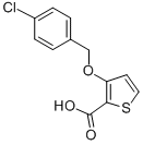 structure of CAS# 339009-58-4, 3-[(4-Chlorobenzyl)Oxy]-2-Thiophenecarboxylic Acid;3-[(4-CHLOROBENZYL)OXY]-2-THIOPHENECARBOXYLIC ACID;3-(4-CHLORO-BENZYLOXY)-THIOPHENE-2-CARBOXYLIC ACID