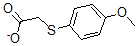 structure of CAS# 3406-77-7, 2-(4-Methoxyphenyl)Sulfanylacetate;2-[(4-Methoxyphenyl)Thio]Acetate;2-(4-Methoxyphenyl)Sulfanylethanoate;Zinc00325843