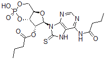 CAS#: 34409-10-4， [(1R,6R,8R,9R)-8-[6-(Butanoylamino)-8-Sulfanylidene-7H-Purin-9-Yl]-3-Hydroxy-3-Oxo-2,4,7-Trioxa-3-Phosphabicyclo[4.3.0]Nonan-9-Yl] Butanoate