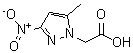 structure of CAS# 344912-39-6, (5-Methyl-3-Nitro-1H-Pyrazol-1-Yl)Acetic Acid;(5-Methyl-3-nitro-pyrazol-1-yl)-acetic acid;{3-nitro-5-methyl-1H-pyrazol-1-yl}acetic acid;2-(5-methyl-3-nitro-1H-1-pyrazolyl)acetic acid