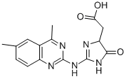structure of CAS# 345951-23-7, [2-(4,6-Dimethyl-quinazolin-2-ylamino)-5-oxo-4,5-dihydro-1H-imidazol-4-yl]-acetic acid;2-[(4S)-2-[(4,6-Dimethyl-2-Quinazolinyl)Amino]-5-Oxo-1,4-Dihydroimidazol-3-Ium-4-Yl]Acetate;2-[(4S)-2-[(4,6-Dimethylquinazolin-2-Yl)Amino]-5-Keto-1,4-Dihydroimidazol-3-Ium-4-Yl]Acetate;2-[(4S)-2-[(4,6-Dimethylquinazolin-2-Yl)Amino]-5-Oxo-1,4-Dihydroimidazol-3-Ium-4-Yl]Ethanoate