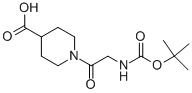 structure of CAS# 345955-48-8, 1-(2-Tert-Butoxycarbonylamino-Acetyl)-Piperidine-4-Carboxylic Acid;1-[2-(Tert-Butoxycarbonylamino)Acetyl]Piperidine-4-Carboxylic Acid;1-[2-[(Tert-Butoxy-Oxomethyl)Amino]-1-Oxoethyl]-4-Piperidinecarboxylic Acid;1-[2-(Tert-Butoxycarbonylamino)Acetyl]Isonipecotic Acid