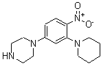 structure of CAS# 346704-04-9, 1-[4-Nitro-3-(1-Piperidinyl)Phenyl]Piperazine;(4-nitro-3-piperidylphenyl)piperazine;1-(4-nitro-3-(piperidin-1-yl)phenyl)piperazine;1-(4-nitro-3-piperidin-1-ylphenyl)piperazine