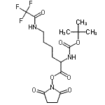 结构式 CAS# 34695-46-0, 2,5-二氧代-1-吡咯烷基N<sup>2</sup>-{[(2-甲基-2-丙基)氧基]羰基}-N<sup>6</sup>-(三氟乙酰基)赖氨酸酯