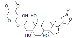 CAS#: 34900-73-7， 4-[5,14-Dihydroxy-3-(3-Hydroxy-4,5-Dimethoxy-6-Methyloxan-2-Yl)Oxy-10-(Hydroxymethyl)-13-Methyl-2,3,4,6,7,8,9,11,12,15,16,17-Dodecahydro-1H-Cyclopenta[a]Phenanthren-17-Yl]-5H-Furan-2-One