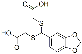 structure of CAS# 34914-27-7, 2-[1,3-Benzodioxol-5-Yl-(Carboxymethylsulfanyl)Methyl]Sulfanylacetic Acid;2-[[1,3-Benzodioxol-5-Yl-(Carboxymethylthio)Methyl]Thio]Acetic Acid;2-[1,3-Benzodioxol-5-Yl-(Carboxymethylsulfanyl)Methyl]Sulfanylethanoic Acid;Sr-01000645124-1