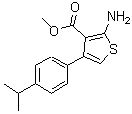 结构式 CAS# 350990-20-4, 2-氨基-4-(4-异丙基苯基)-3-噻吩羧酸甲酯
