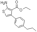 structure of CAS# 350990-43-1, Ethyl 2-Amino-4-(4-Propylphenyl)-3-Thiophenecarboxylate;Ethyl 2-amino-4-(4-propylphenyl)thiophene-3-carboxylate;MFCD01921971