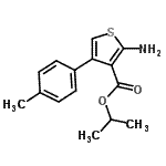 结构式 CAS# 350997-25-0, 异丙基2-氨基-4-(4-甲基苯基)-3-噻吩羧酸酯