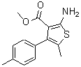 结构式 CAS# 350997-34-1, 2-氨基-5-甲基-4-(4-甲基苯基)-3-噻吩羧酸甲酯