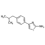structure of CAS# 351982-44-0, 4-(4-Isobutylphenyl)-1,3-Thiazol-2-Amine;4-(4-Isobutylphenyl)thiazol-2-ylamine;4-[4-(2-methylpropyl)phenyl]-1,3-thiazole-2-ylamine;MFCD01471574