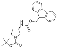 structure of CAS# 352530-40-6, (R)-(-)-N-Boc-3-N-Fmoc-Aminopyrrolidine