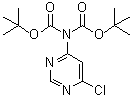 structure of CAS# 354112-08-6, N,N-Diboc-4-Amino-6-Chloropyrimidine;6-[Bis(Tert-Butoxycarbonyl)Amino]-4-Chloropyrimidine;N,N-DIBOC-4-AMINO-6-CHLOROPYRIMIDINE