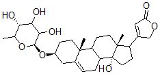 CAS#: 35536-76-6， 4-[(3S,10R,13R,14S)-14-Hydroxy-10,13-Dimethyl-3-[(2S,5R)-3,4,5-Trihydroxy-6-Methyloxan-2-Yl]Oxy-1,2,3,4,7,8,9,11,12,15,16,17-Dodecahydrocyclopenta[a]Phenanthren-17-Yl]-5H-Furan-2-One