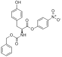 structure of CAS# 3556-56-7, 4-Nitrophenyl N-[(benzyloxy)carbonyl]tyrosinate;3-(4-Hydroxyphenyl)-2-[[Oxo-(Phenylmethoxy)Methyl]Amino]Propanoic Acid (4-Nitrophenyl) Ester;2-(Benzyloxycarbonylamino)-3-(4-Hydroxyphenyl)Propionic Acid (4-Nitrophenyl) Ester;4-Nitrophenyl N-((Benzyloxy)Carbonyl)-L-Tyrosinate
