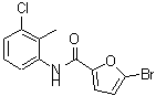 structure of CAS# 356562-12-4, 5-Bromo-N-(3-Chloro-2-Methylphenyl)-2-Furamide;(5-bromo(2-furyl))-N-(3-chloro-2-methylphenyl)carboxamide;5-Bromofu<wbr>ran-2-car<wbr>boxylic a<wbr>cid, (3-c<wbr>hloro-2-m<wbr>ethylphen<wbr>yl)amide;5-bromo-N-(3-chloro-2-methylphenyl)furan-2-carboxamide