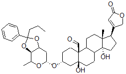 CAS#: 35919-82-5， (3R,5S,10S,13R,14S,17R)-3-[[(3aR,6R)-4-Methyl-2-Phenyl-2-Propyl-4,6,7,7a-Tetrahydro-3aH-[1,3]Dioxolo[4,5-d]Pyran-6-Yl]Oxy]-5,14-Dihydroxy-13-Methyl-17-(5-Oxo-2H-Furan-3-Yl)-2,3,4,6,7,8,9,11,12,15,16,17-Dodecahydro-1H-Cyclopenta[a]Phenanthrene-10-Carbaldehyde