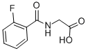 structure of CAS# 363-34-8, (2-Fluoro-Benzoylamino)-Acetic Acid;2-[[(2-Fluorophenyl)-Oxomethyl]Amino]Acetate;2-[(2-Fluorophenyl)Carbonylamino]Ethanoate;Zinc00043549