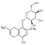 CAS#: 36314-24-6， 4-Hydroxy-2,7-dimethyl-5,8-dihydro-1-naphthalenyl beta-D-glucopyranoside
