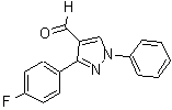结构式 CAS# 36640-40-1, 3-(4-氟-苯基)-1-苯基-1H-吡唑-4-甲醛