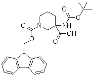 CAS#: 368866-19-7， 1-[(9H-Fluoren-9-Ylmethoxy)Carbonyl]-3-({[(2-Methyl-2-Propanyl)Oxy]Carbonyl}Amino)-3-Piperidinecarboxylic Acid