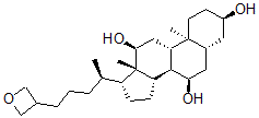 CAS#: 3692-27-1， (3R,5R,7R,8R,9S,10S,12S,13R,14S,17R)-10,13-Dimethyl-17-[(2R)-5-(Oxetan-3-Yl)Pentan-2-Yl]-2,3,4,5,6,7,8,9,11,12,14,15,16,17-Tetradecahydro-1H-Cyclopenta[a]Phenanthrene-3,7,12-Triol