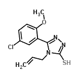 structure of CAS# 369396-84-9, 4-Allyl-5-(5-Chloro-2-Methoxyphenyl)-4H-1,2,4-Triazole-3-Thiol;5-(5-chlo<wbr>ro-2-meth<wbr>oxyphenyl<wbr>)-4-(prop<wbr>-2-en-1-y<wbr>l)-2,4-di<wbr>hydro-3H-<wbr>1,2,4-tri<wbr>azole-3-t<wbr>hione;5-(5-chlo<wbr>ro-2-meth<wbr>oxyphenyl<wbr>)-4-(prop<wbr>-2-en-1-y<wbr>l)-4H-1,2<wbr>,4-triazo<wbr>le-3-thiol;5-(5-chlo<wbr>ro-2-meth<wbr>oxyphenyl<wbr>)-4-prop-<wbr>2-enyl-1,<wbr>2,4-triaz<wbr>ole-3-thi<wbr>ol