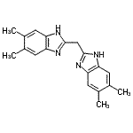 structure of CAS# 3708-68-7, 2,2'-Methylenebis(5,6-Dimethyl-1H-Benzimidazole);2,2'-Methylenebis(5,6-DiMethyl-Benzimidazole);2,2-METHYLENEBIS(5,6-DIMETHYLBENZIMIDAZOLE);Benzimida<wbr>zole, 2,2<wbr>'-methyle<wbr>nebis(5,6<wbr>-dimethyl<wbr>)-, dihyd<wbr>rochloride