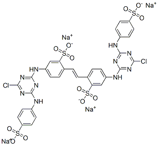 CAS#: 37138-26-4， Tetrasodium 5-[[4-Chloro-6-[(4-Sulfonatophenyl)Amino]-1,3,5-Triazin-2-Yl]Amino]-2-[(E)-2-[4-[[4-Chloro-6-[(4-Sulfonatophenyl)Amino]-1,3,5-Triazin-2-Yl]Amino]-2-Sulfonatophenyl]Ethenyl]Benzenesulfonate