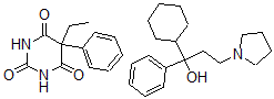 CAS#: 37335-54-9， 5-ethyl-5-phenyl-2,4,6(1H,3H,5H)-Pyrimidinetrione mixt. with (+-)-alpha-cyclohexyl-alpha-phenyl-1-pyrrolidinepropanol