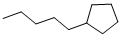 structure of CAS# 3741-00-2, n-Pentylcyclopentane;Amylcyclopentane;Pentyl Cyclopentane
