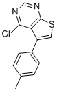 structure of CAS# 374104-63-9, 4-Chloro-5-(4-Methylphenyl)-Thieno[2,3-d]Pyrimidine;THIENO[2,3-D]PYRIMIDINE, 4-CHLORO-5-(4-METHYLPHENYL)-;4-CHLORO-5-(4-METHYLPHENYL)THIENO[2,3-D]PYRIMIDINE;4-CHLORO-5-(4-METHYLPENYL)THIENO[2,3-D]PYRIMIDINE