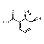 structure of CAS# 38127-17-2, (5S,6S)-6-Amino-5-Hydroxy-1,3-Cyclohexadiene-1-Carboxylic Acid;(2S,3S)-2,3-dihydro-3-hydroxyanthranilate;(2S,3S)-2,3-dihydro-3-hydroxyanthranilic acid;(2S,3S)-2,3-dihydro-3-hydroxyanthranilic acid zwitterion