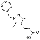 structure of CAS# 381679-93-2, 3-[3,5-Dimethyl-1-(Phenylmethyl)Pyrazol-4-Yl]Propionic acid;3-[3,5-Dimethyl-1-(Phenylmethyl)-4-Pyrazolyl]Propanoate;3-[1-(Benzyl)-3,5-Dimethyl-Pyrazol-4-Yl]Propionate;Zinc00279753