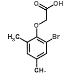 结构式 CAS# 38206-98-3, (2-溴-4,6-二甲基苯氧基)乙酸