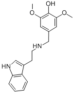 structure of CAS# 383149-12-0, 4-([2-(1H-Indol-3-Yl)-Ethylamino]-Methyl)-2,6-Dimethoxy-Phenol;(4-Hydroxy-3,5-Dimethoxy-Phenyl)Methyl-[2-(1H-Indol-3-Yl)Ethyl]Ammonium;(4-Hydroxy-3,5-Dimethoxyphenyl)Methyl-[2-(1H-Indol-3-Yl)Ethyl]Ammonium;(4-Hydroxy-3,5-Dimethoxy-Benzyl)-[2-(1H-Indol-3-Yl)Ethyl]Ammonium