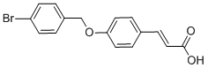 structure of CAS# 385383-36-8, 3-(4-[(4-Bromobenzyl)Oxy]Phenyl)Acrylic Acid;2-PROPENOIC ACID, 3-[4-[(4-BROMOPHENYL)METHOXY]PHENYL]-;3-[4-[(4-BROMOPHENYL)METHOXY]PHENYL]-2-PROPENOIC ACID;3-(4-[(4-BROMOBENZYL)OXY]PHENYL)ACRYLIC ACID