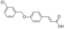 structure of CAS# 385383-37-9, 3-(4-[(3-Chlorobenzyl)Oxy]Phenyl)Acrylic Acid;2-PROPENOIC ACID, 3-[4-[(3-CHLOROPHENYL)METHOXY]PHENYL]-;3-[4-[(3-CHLOROPHENYL)METHOXY]PHENYL]-2-PROPENOIC ACID;3-(4-[(3-CHLOROBENZYL)OXY]PHENYL)ACRYLIC ACID