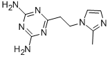 structure of CAS# 38668-46-1, 2,4-Diamino-6-[2-(2-Methyl-1-Imidazolyl)Ethyl]-1,3,5-Triazine;6-[2-(2-Methyl-1-Imidazolyl)Ethyl]-1,3,5-Triazine-2,4-Diamine;[4-Amino-6-[2-(2-Methylimidazol-1-Yl)Ethyl]-S-Triazin-2-Yl]Amine;Zinc00612652