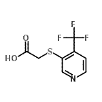 结构式 CAS# 387350-44-9, {[4-(三氟甲基)-3-吡啶基]硫基}乙酸