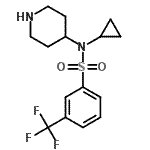 结构式 CAS# 387350-79-0, N-环丙基-N-(4-哌啶基)-3-(三氟甲基)苯磺酰胺