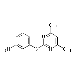结构式 CAS# 387358-42-1, 3-[(4,6-二甲基-2-嘧啶基)硫基]苯胺