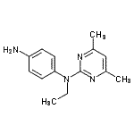 structure of CAS# 387358-43-2, N-(4,6-Dimethyl-2-Pyrimidinyl)-N-Ethyl-1,4-Benzenediamine;(4-aminophenyl)(4,6-dimethylpyrimidin-2-yl)ethylamine;2-[(4-Ami<wbr>nophenyl)<wbr>(ethyl)am<wbr>ino]-4,6-<wbr>dimethylp<wbr>yrimidine<wbr>, 2-[(4-A<wbr>minopheny<wbr>l)(ethyl)<wbr>amino]-4,<wbr>6-dimethy<wbr>l-1,3-dia<wbr>zine;diamine