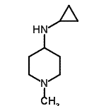 structure of CAS# 387358-48-7, N-Cyclopropyl-1-Methyl-4-Piperidinamine;4-(Cyclopropylamino)-1-methylpiperidine;4-Cyclopropylamino-1-methylpiperidine;4-PIPERIDINAMINE,N-CYCLOPROPYL-1-METHYL-