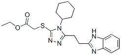 CAS#: 38911-93-2， Ethyl 2-[[5-[2-(1H-Benzimidazol-2-Yl)Ethyl]-4-Cyclohexyl-1,2,4-Triazol-3-Yl]Sulfanyl]Acetate