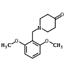 structure of CAS# 397244-87-0, 1-(2,6-Dimethoxybenzyl)-4-Piperidinone;1-[(2,6-dimethoxyphenyl)methyl]piperidin-4-one;1-[(2,6-D<wbr>imethoxyp<wbr>henyl)met<wbr>hyl]piper<wbr>idin-4-on<wbr>e, 1-(2,6<wbr>-Dimethox<wbr>ybenzyl)-<wbr>4-oxopipe<wbr>ridine;4-PIPERIDINONE,1-[(2,6-DIMETHOXYPHENYL)METHYL]-
