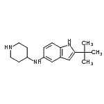 结构式 CAS# 397842-07-8, 2-(2-甲基-2-丙基)-N-(4-哌啶基)-1H-吲哚-5-胺
